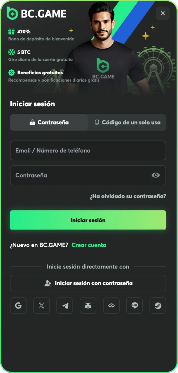 Inicia sesión y juega en BC Game.