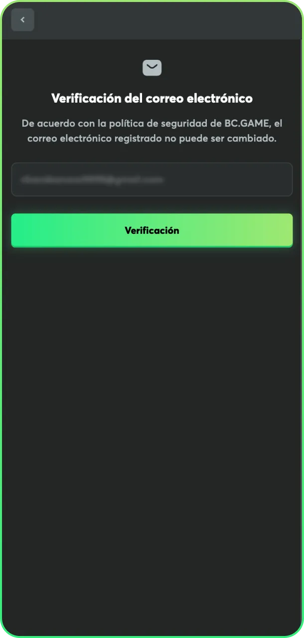 Verifica tu correo y comienza BC Game hoy.