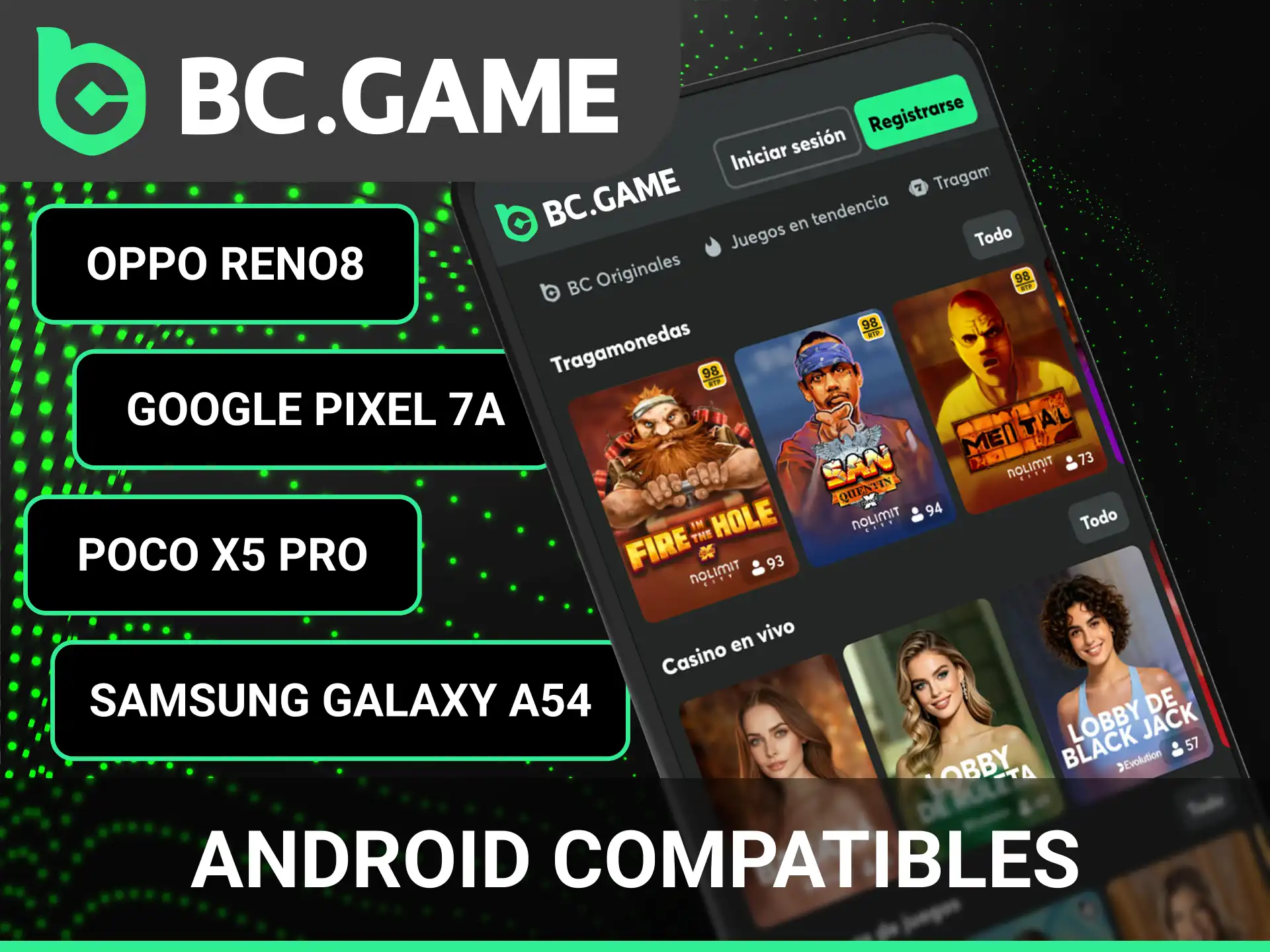 Verifica la lista de dispositivos Android compatibles con la app de BC Game.