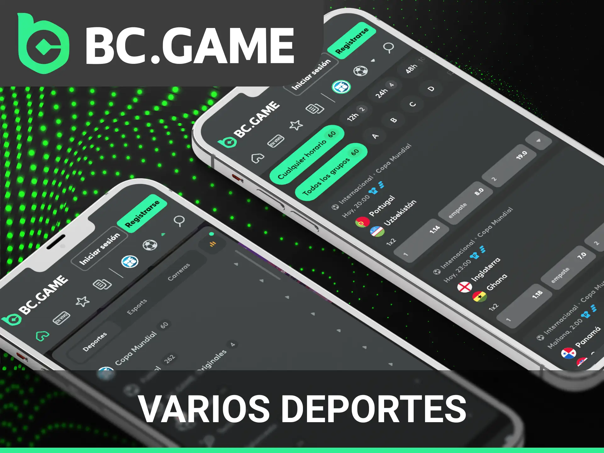 Explora todas las disciplinas deportivas integradas en la app de BC Game.