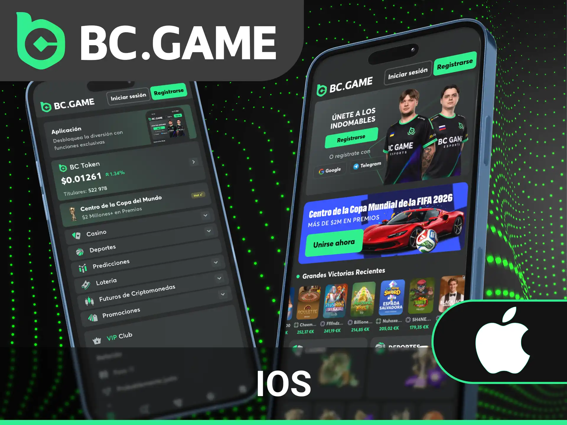 Consigue la app de BC Game para iOS directamente en tu iPhone.