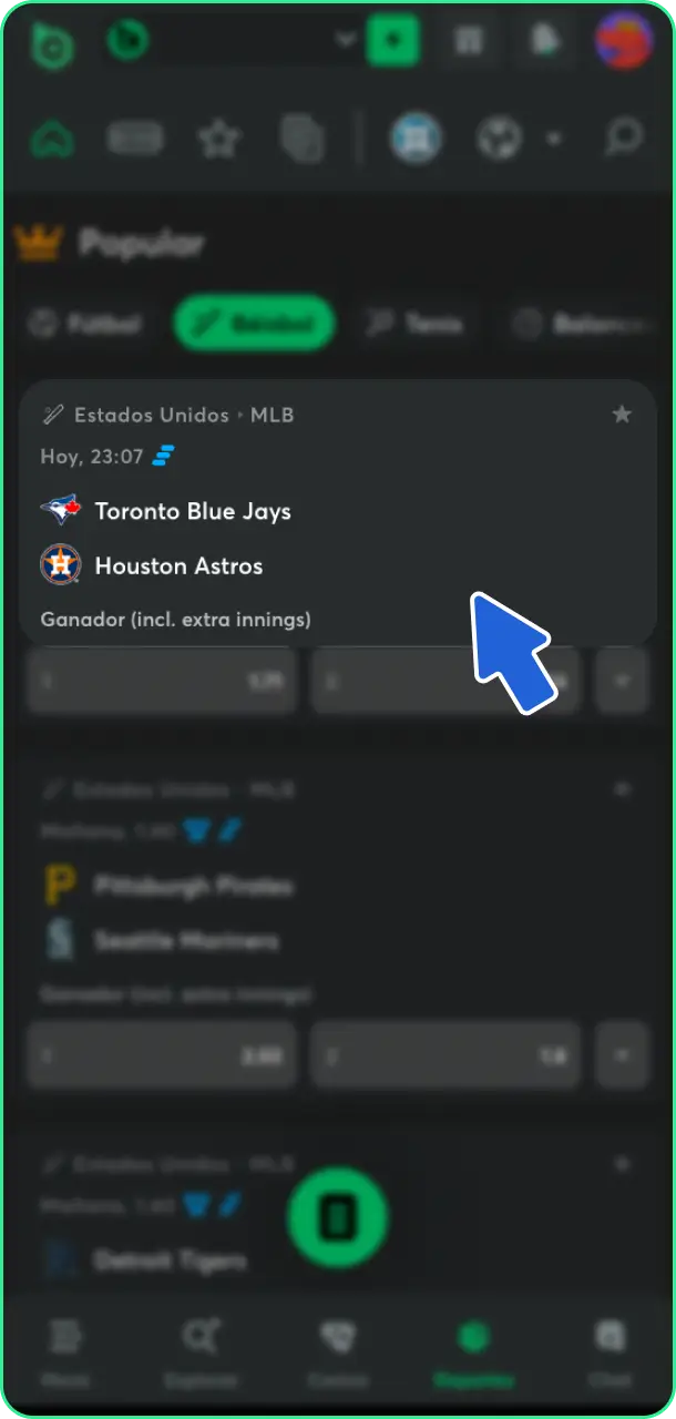 Añade los mercados más atractivos a tu cupón al apostar en la app de BC Game.