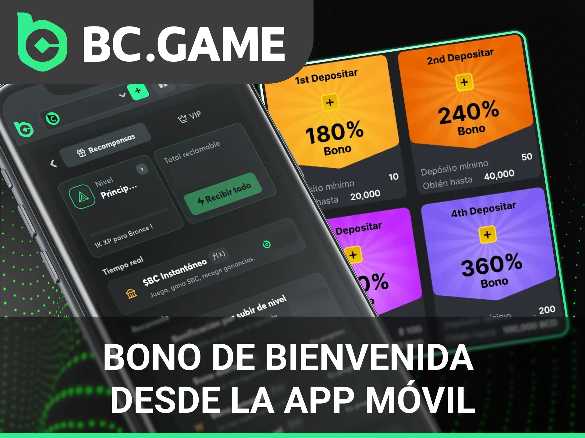 Descarga la aplicación oficial y activa tu bono de BC Game desde cualquier lugar de España.