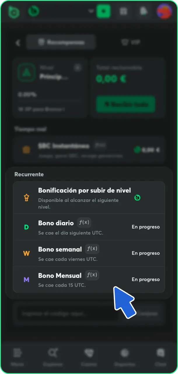 Activa la promoción desde tu perfil para recibir el bono de BC Game.