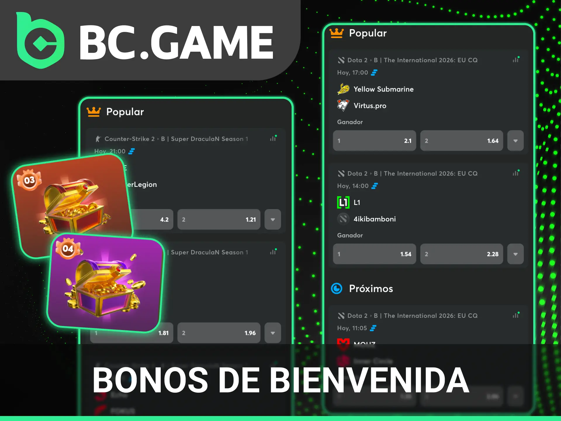 Activa fantásticos bonos de bienvenida para tus apuestas de eSports en BC Game España hoy mismo.