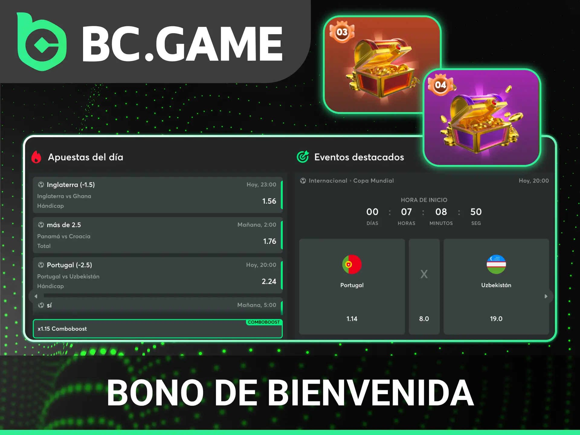 Reclama un excelente bono de bienvenida para tus apuestas de fútbol en BC Game.