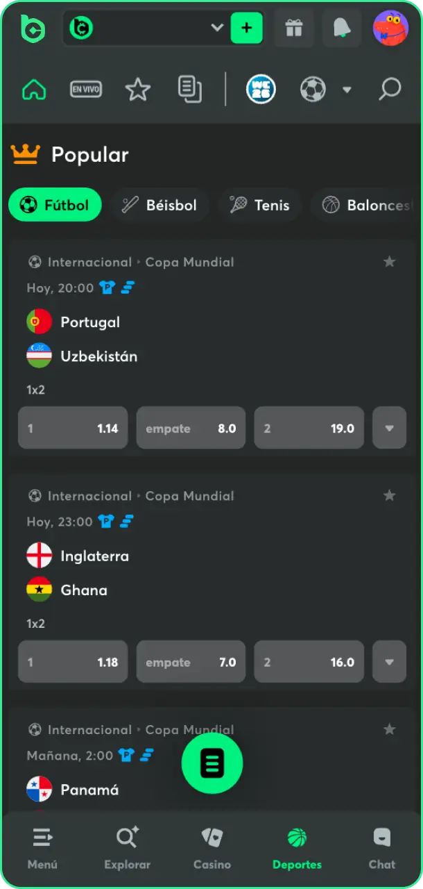 Elige el mercado con las mejores cuotas para tus apuestas de fútbol en BC Game.