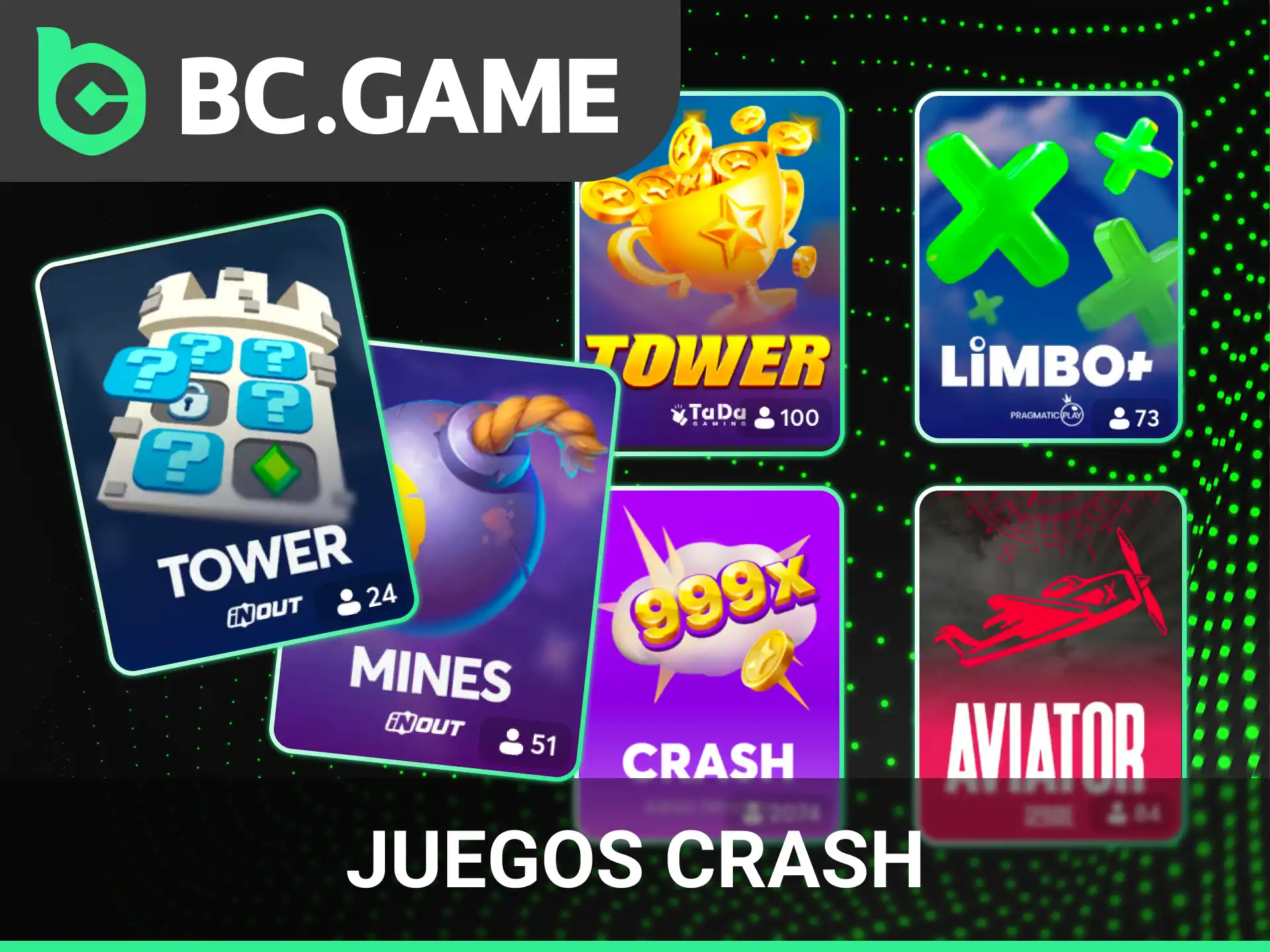Juga a los emocionantes juegos crash de casino para ganar rápido en BC Game.