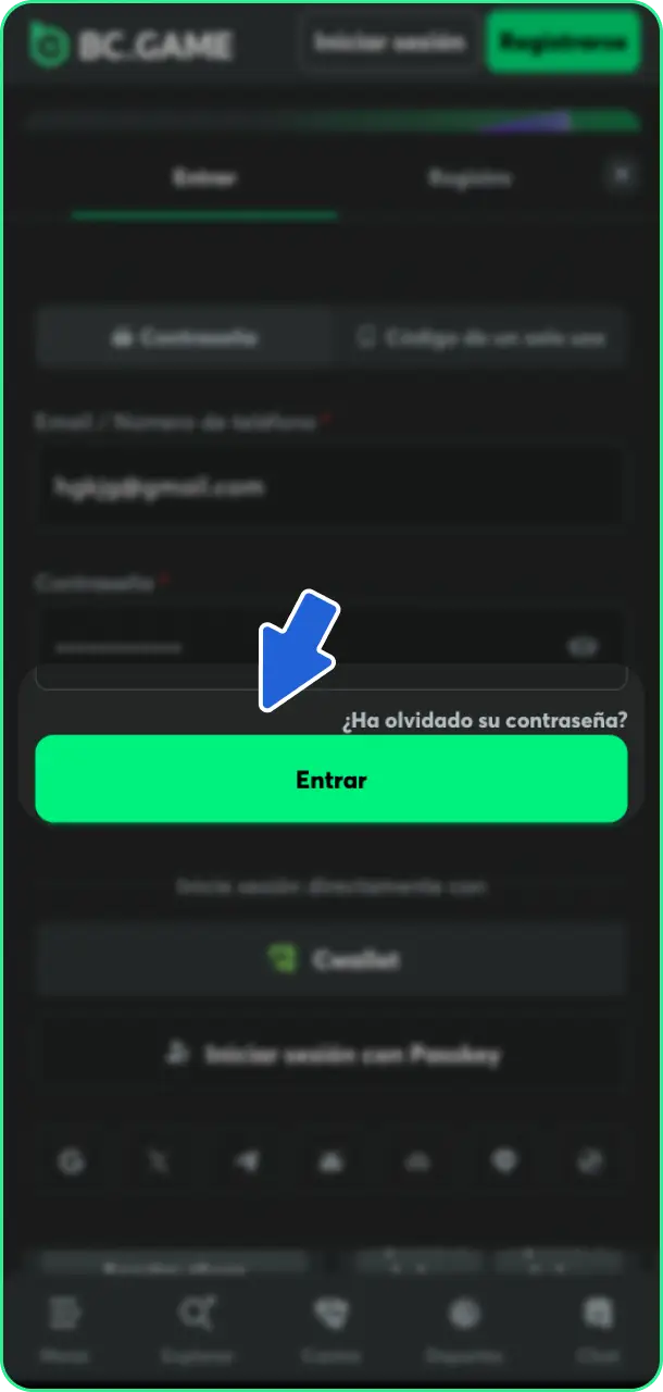Confirma el código de seguridad 2FA requerido al iniciar sesión en BC Game.