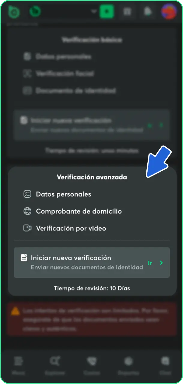Completa el proceso de validación de identidad si se solicita al retirar dinero de BC Game.